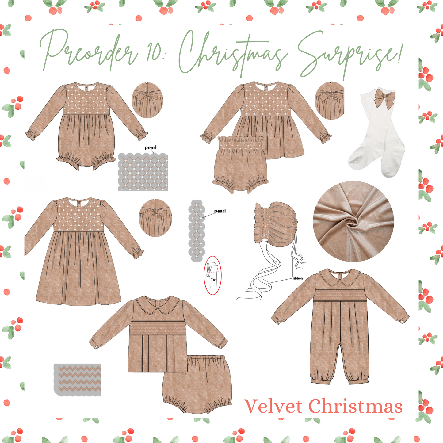 Velvet Christmas - Henrietta’s Geo Smocked Bubble
