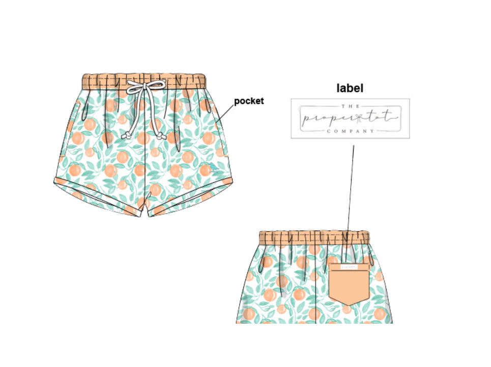 Summer Oranges - Andrew’s Swim Trunks - Boy