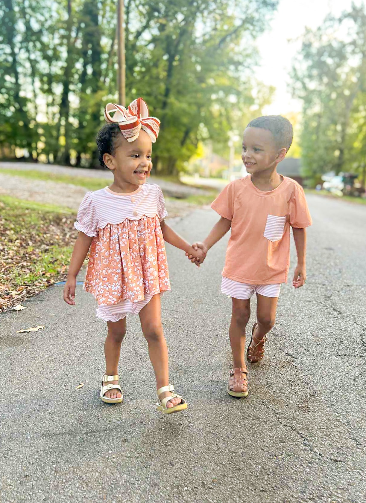RTS - Fall Floral - Penni’s Scalloped Yoke Diaper Bloomer Set