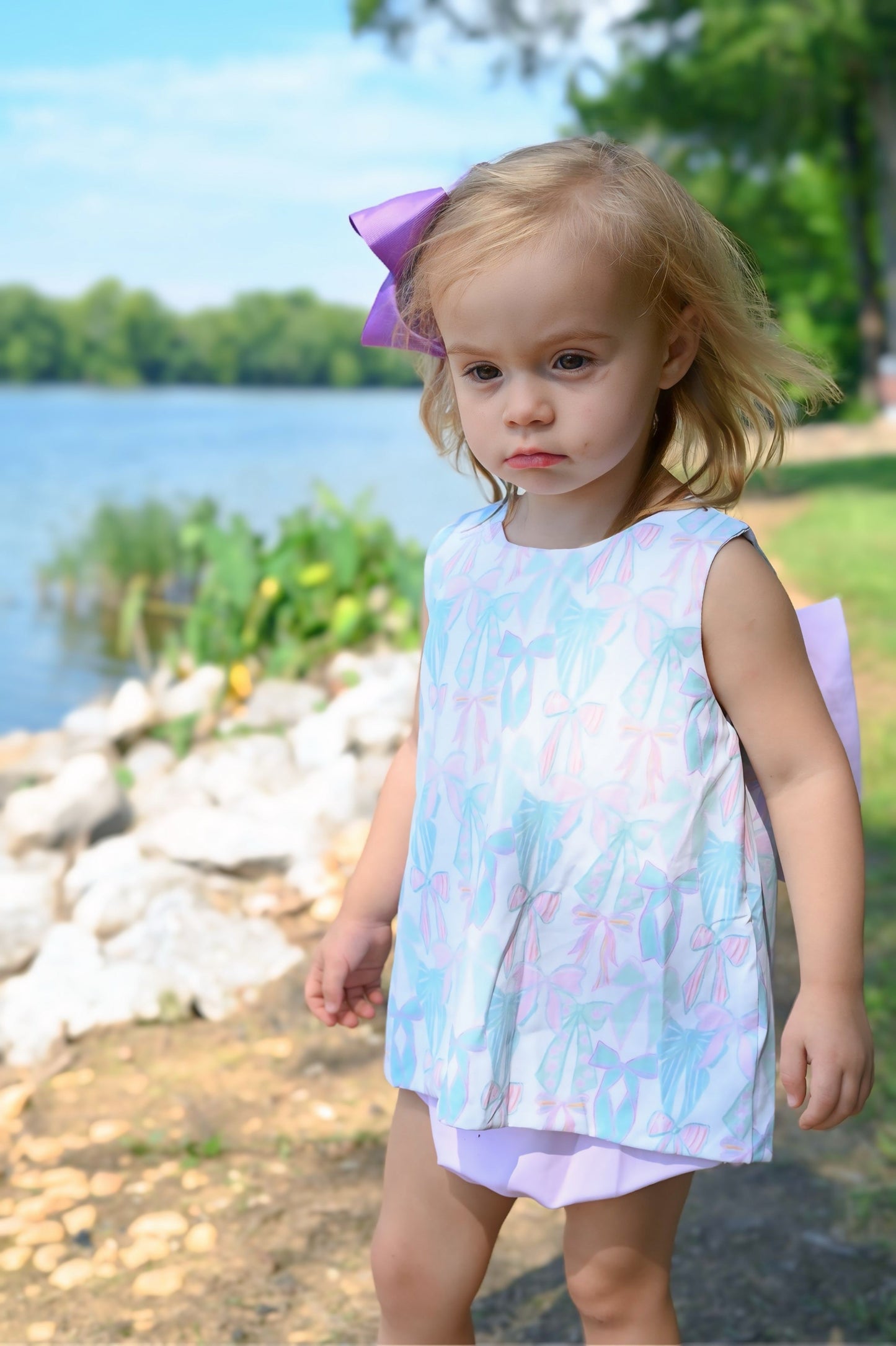 Bows and Beachballs-Lainey’s Bow Back Diaper Bloomer Set