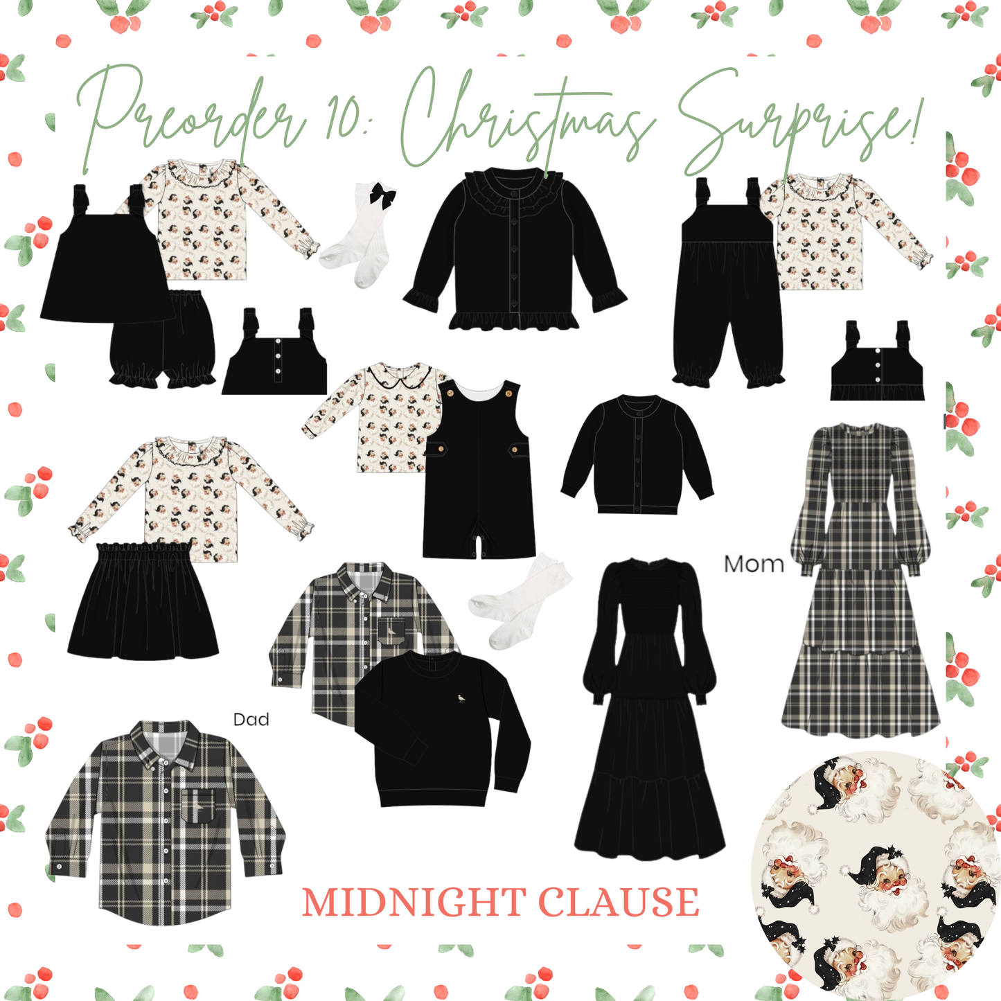 Midnight Clause - Black Velvet Bow Socks