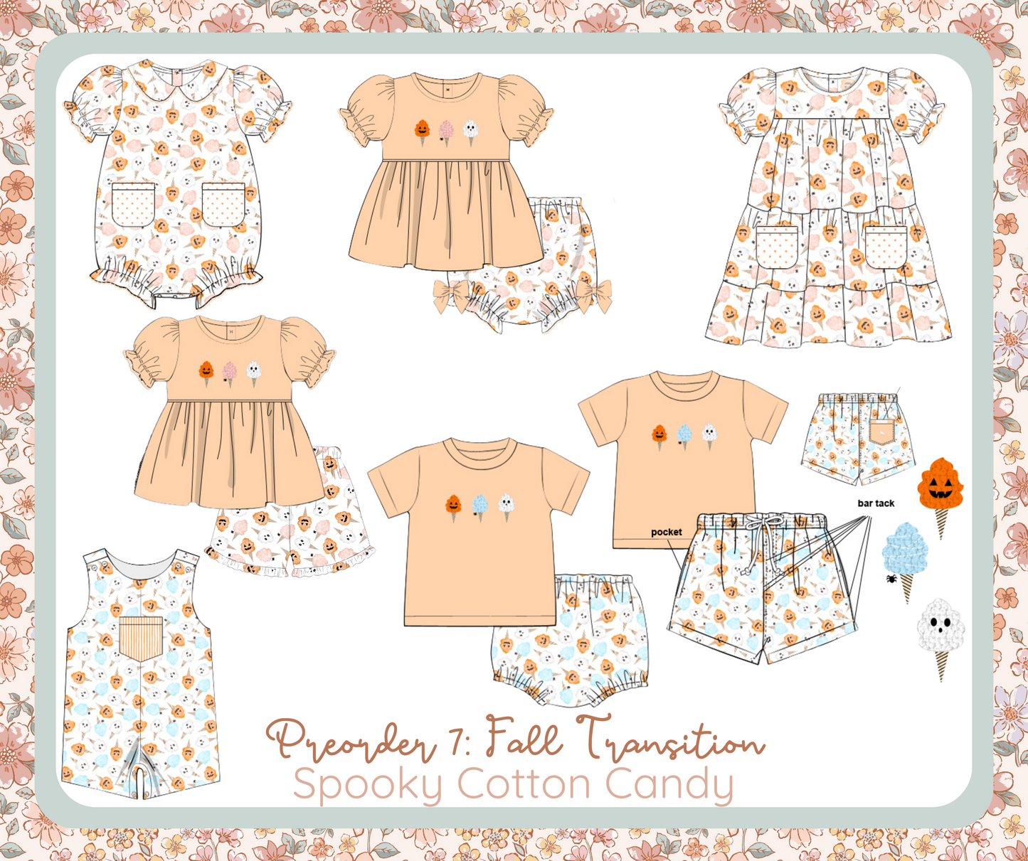 RTS - Spooky Cotton Candy - Saylor’s French Knot Shortie Set