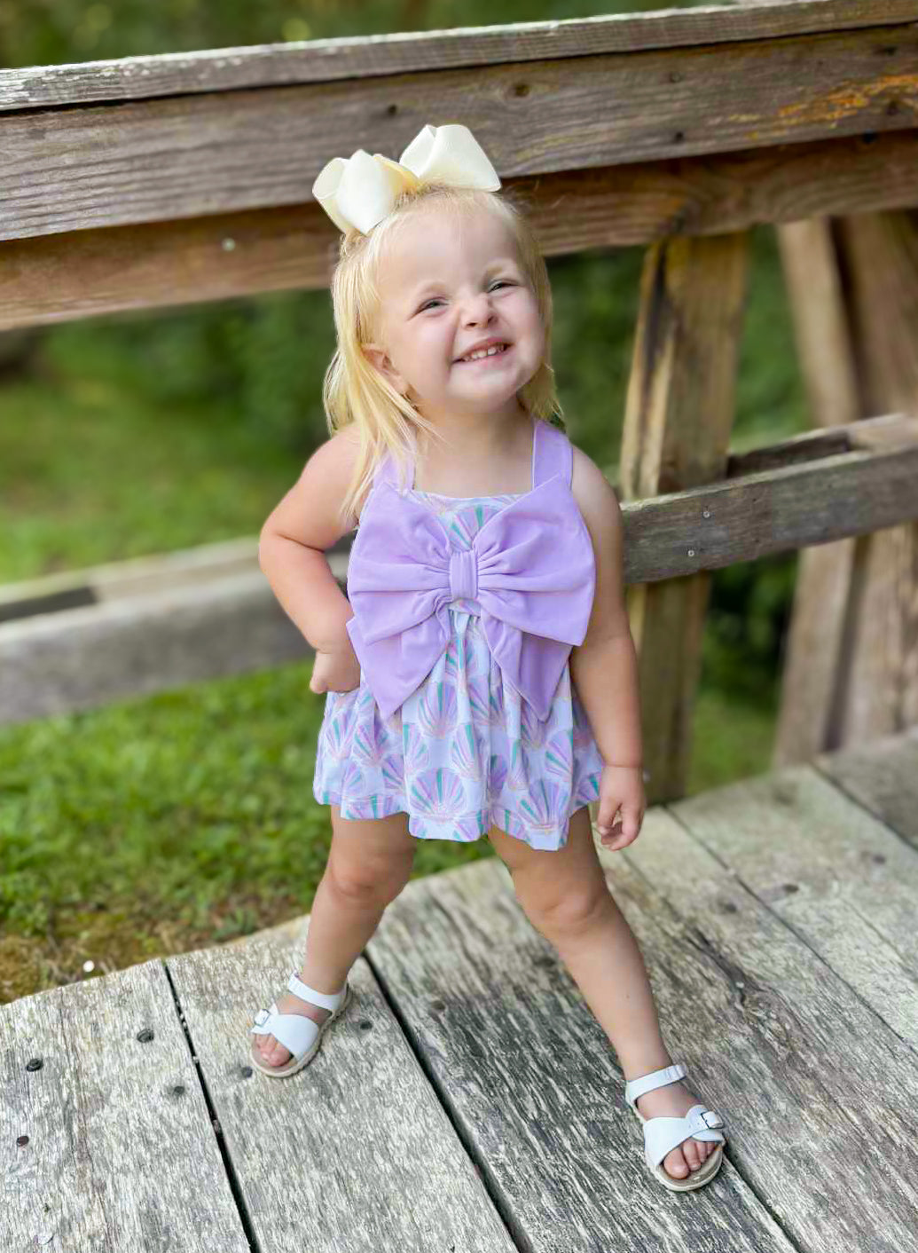 Calico Shells and Stripes - Junie B’s Bow-T-Ful Diaper Set