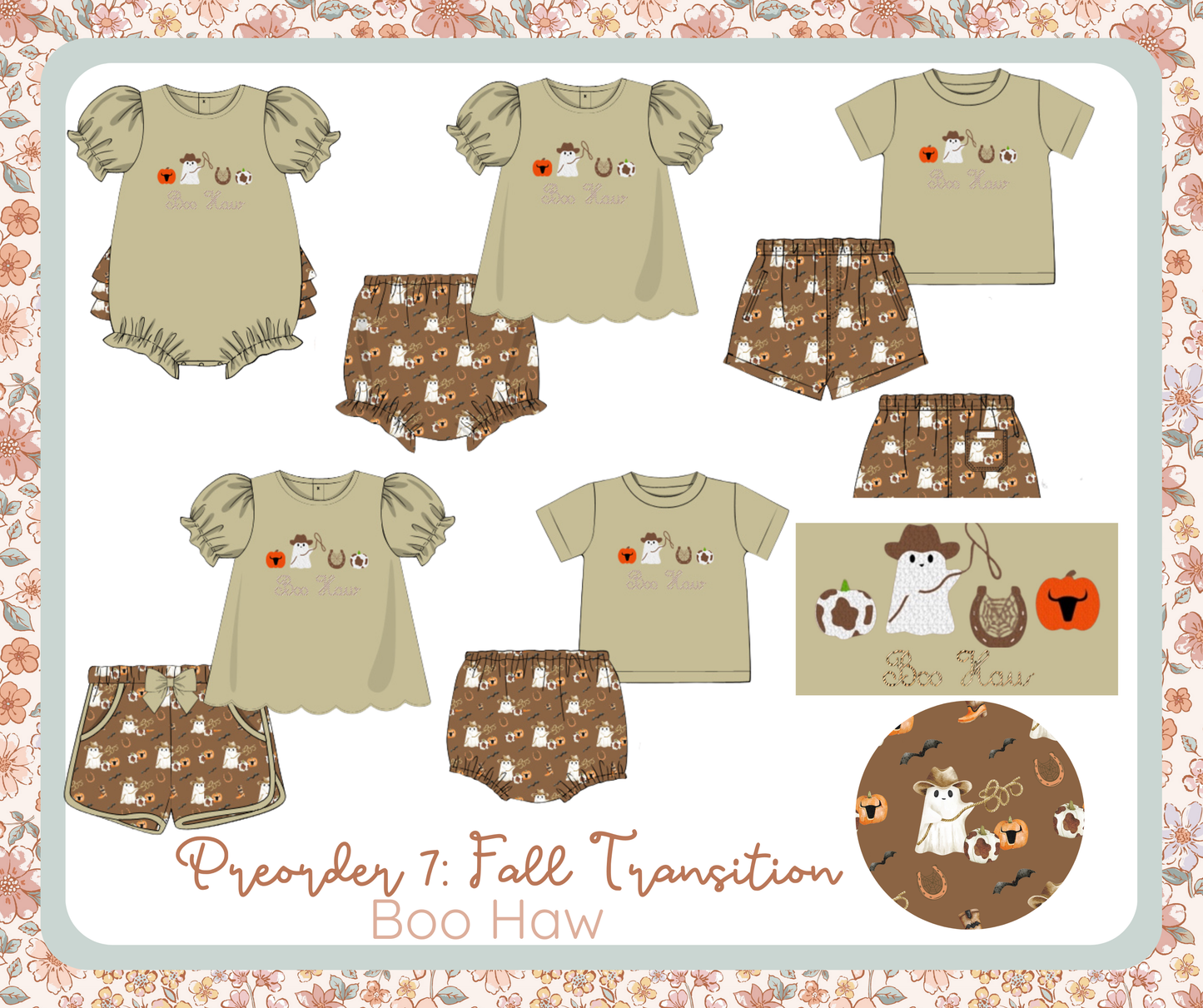 Boo Haw - Saylor’s French Knot Ghost Diaper Set