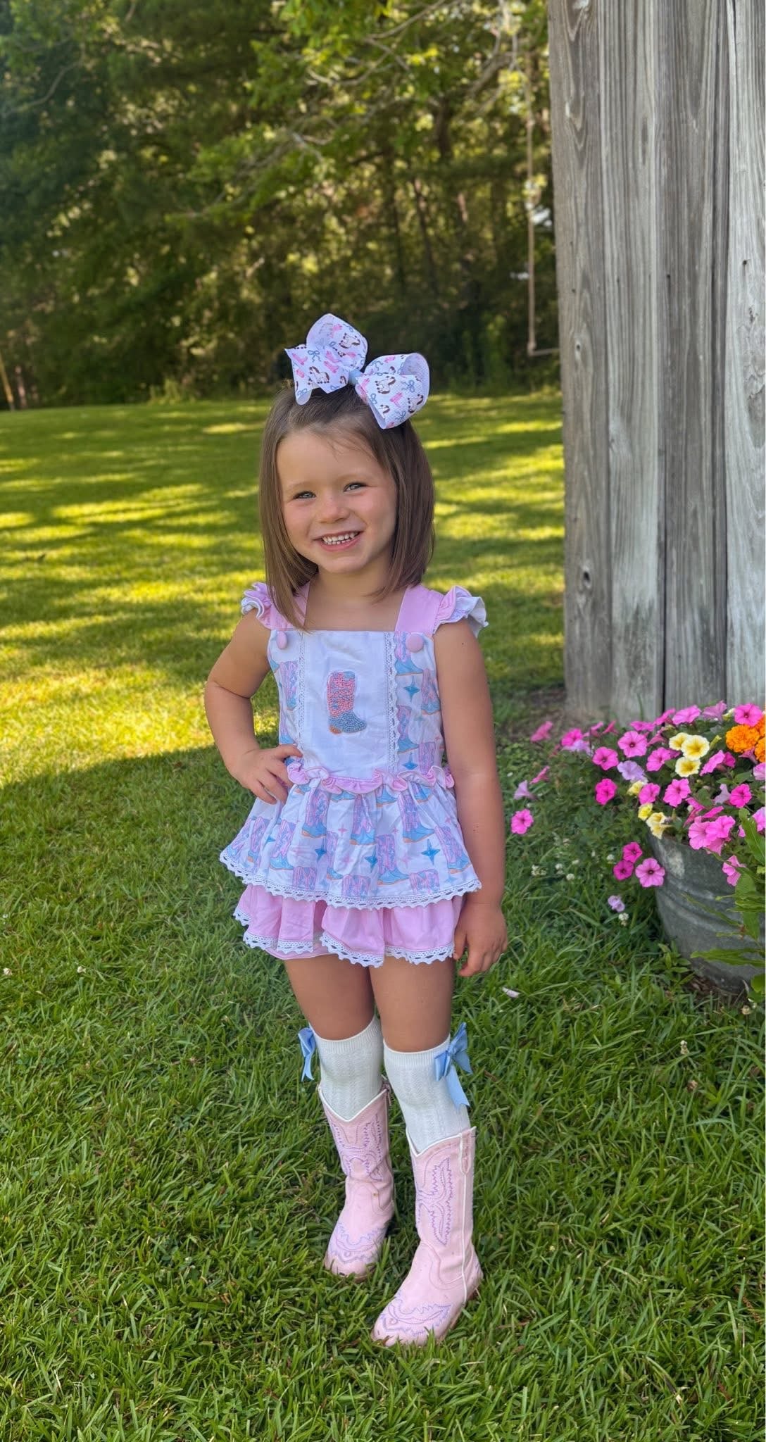 Boot Scootin’ Cutie - Myra Lou’s French Knot Diaper Bloomer Set