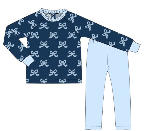 Bows and Puppies- Collin’s Crewneck with Ruffle Collar and Legging Set