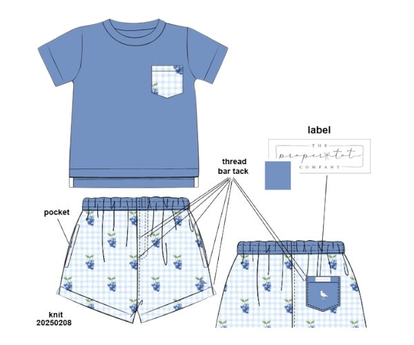 Blueberry Sweet - Saylor’s Pocket Tee Short Set