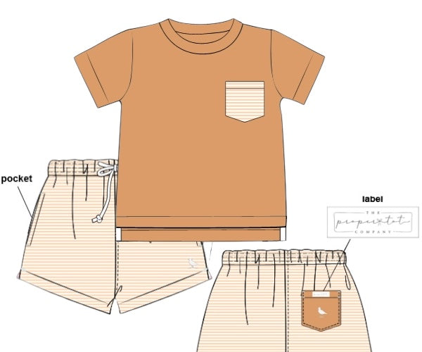 RTS - Fall Floral - Saylor’s Proper Pocket Tee Shortie Set