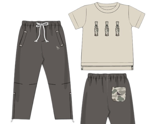 RTS - Proper Camo Duck Calls- Proper Applique Tee and Proper Joggers Set