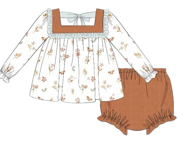 RTS - Autumn Hues- Girl’s Diaper Bloomer Set