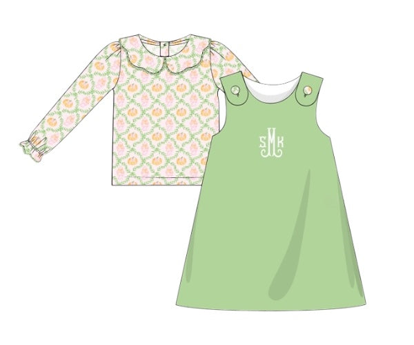 RTS - Pumpkins and Ginger Jars - Jumper and Peter Pan Collar Top