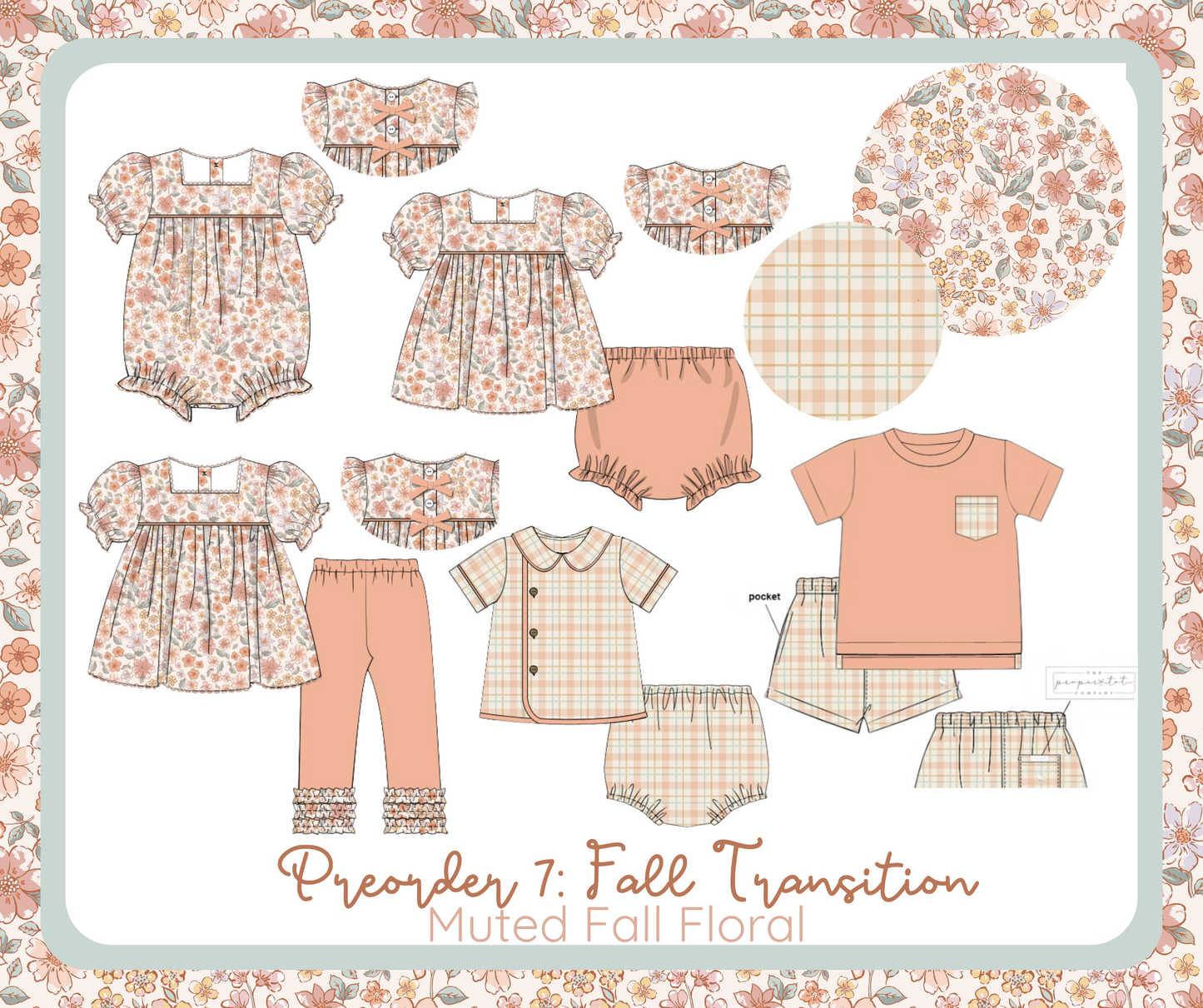 RTS - Muted Fall Floral - Penni’s Bow Back Tunic and Legging Set