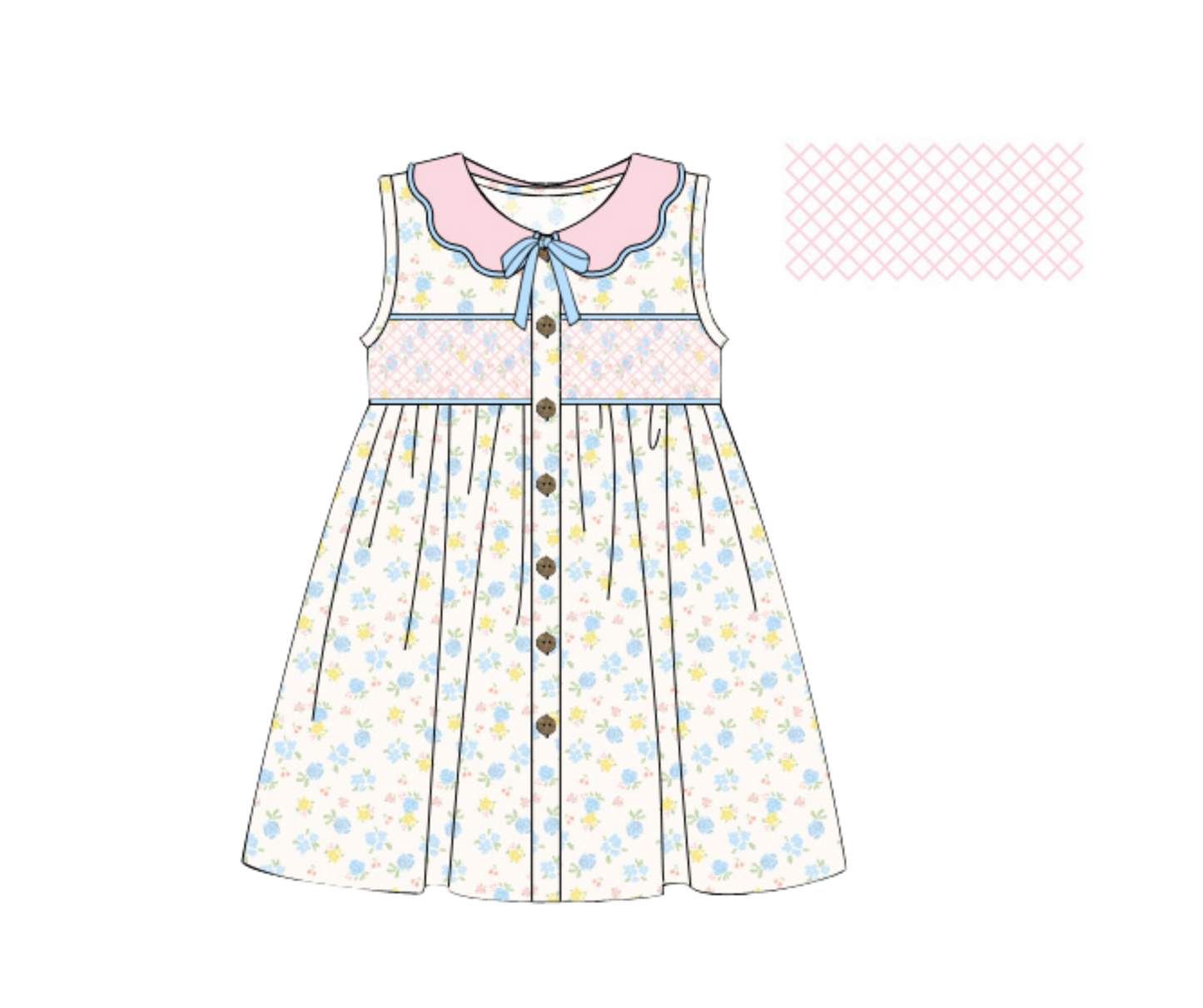 Sunny Blooms and Blues - Claire’s Dress