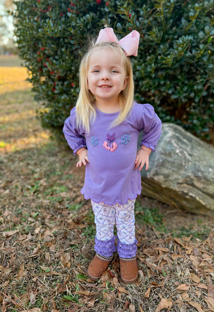 Frosty Fun - Camellia’s French Knot Leggings Set