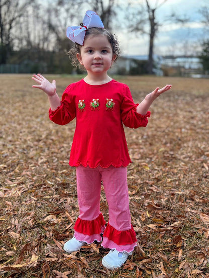 Reindeer Games - Camellia’s French Knot Pants Set