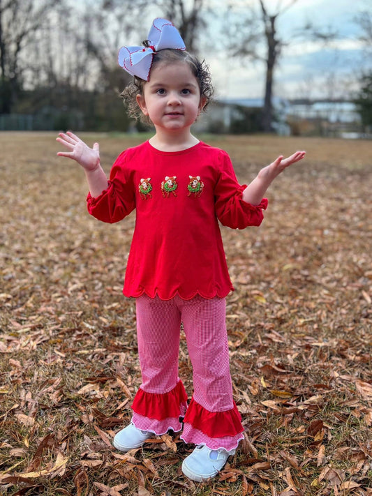 Reindeer Games - Camellia’s French Knot Pants Set