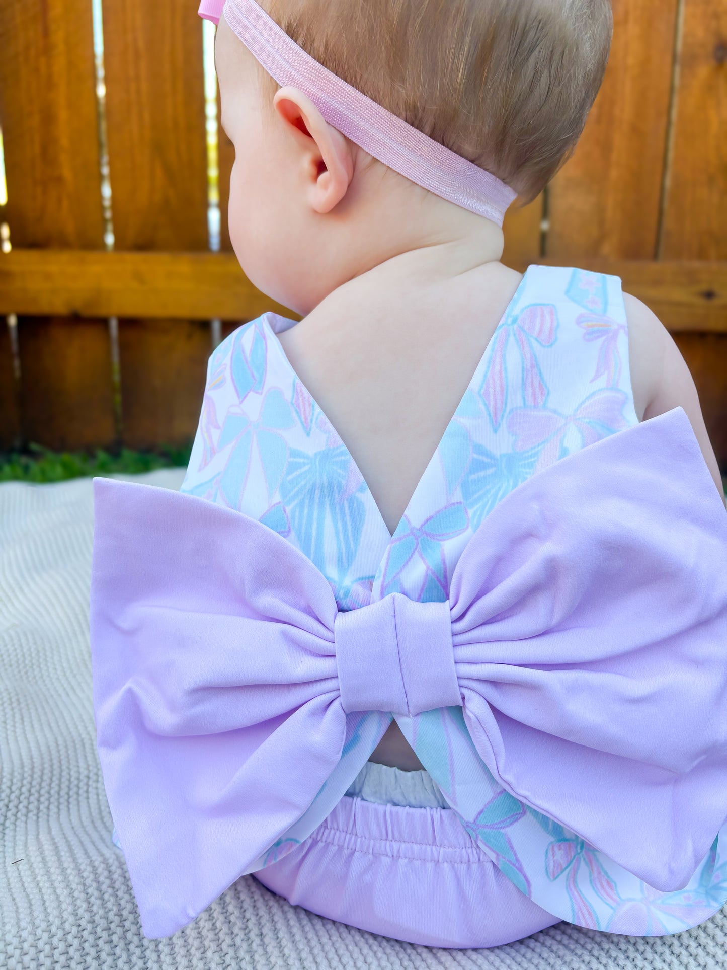 Bows and Beachballs-Lainey’s Bow Back Diaper Bloomer Set