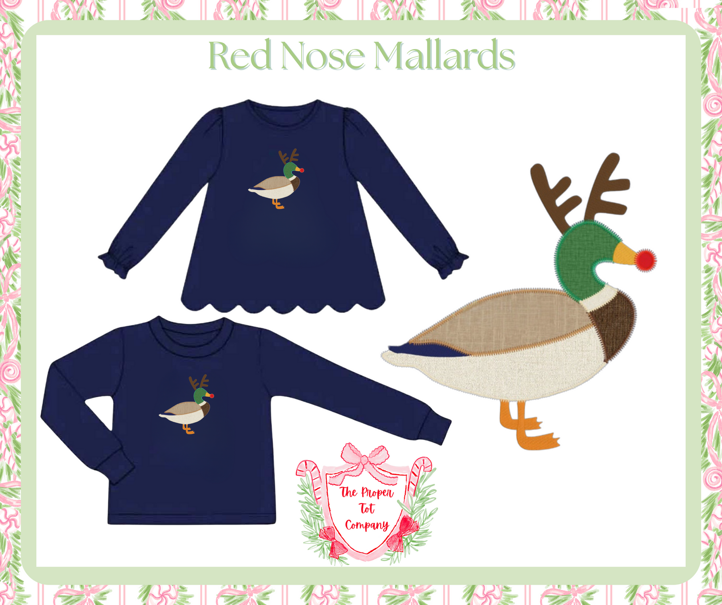Red Nose Mallard - Saylor’s Appliquéd Long Sleeve Tee