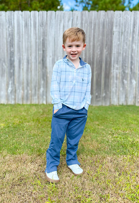RTS - Blue Stone Plaid - Proper Performance Hoodie and Proper Jogger Pants Set