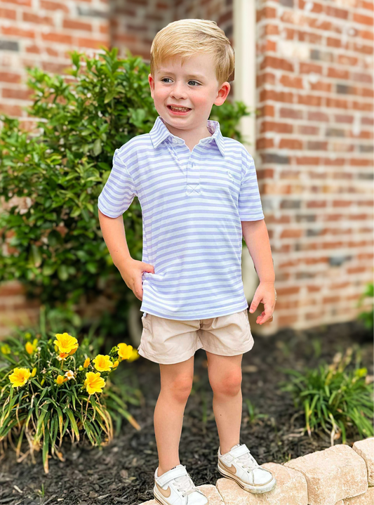 Proper Polo - Periwinkle Petals and Stripes