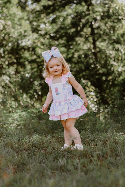 Boot Scootin’ Cutie - Myra Lou’s  French Knot Diaper Bubble