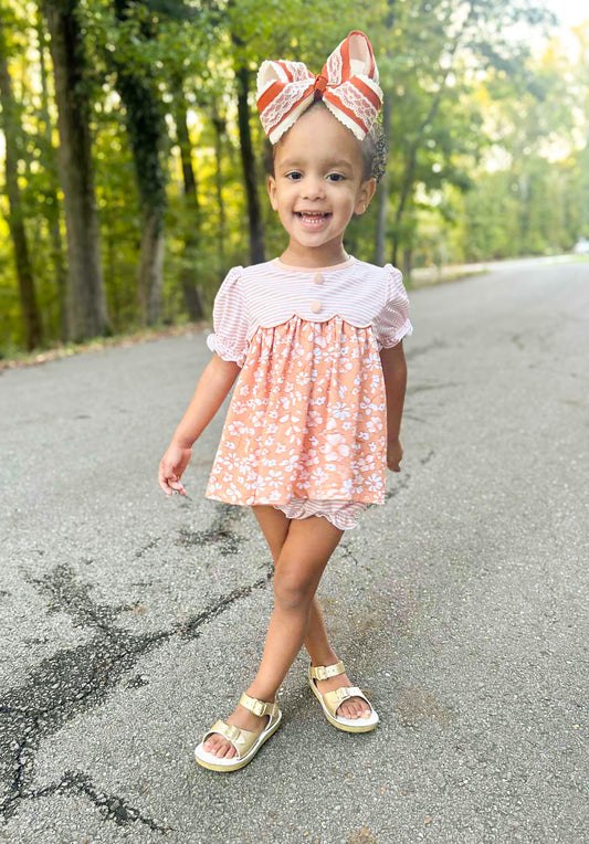 RTS - Fall Floral - Penni’s Scalloped Yoke Diaper Bloomer Set