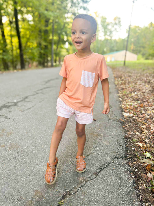 RTS - Fall Floral - Saylor’s Proper Pocket Tee Shortie Set