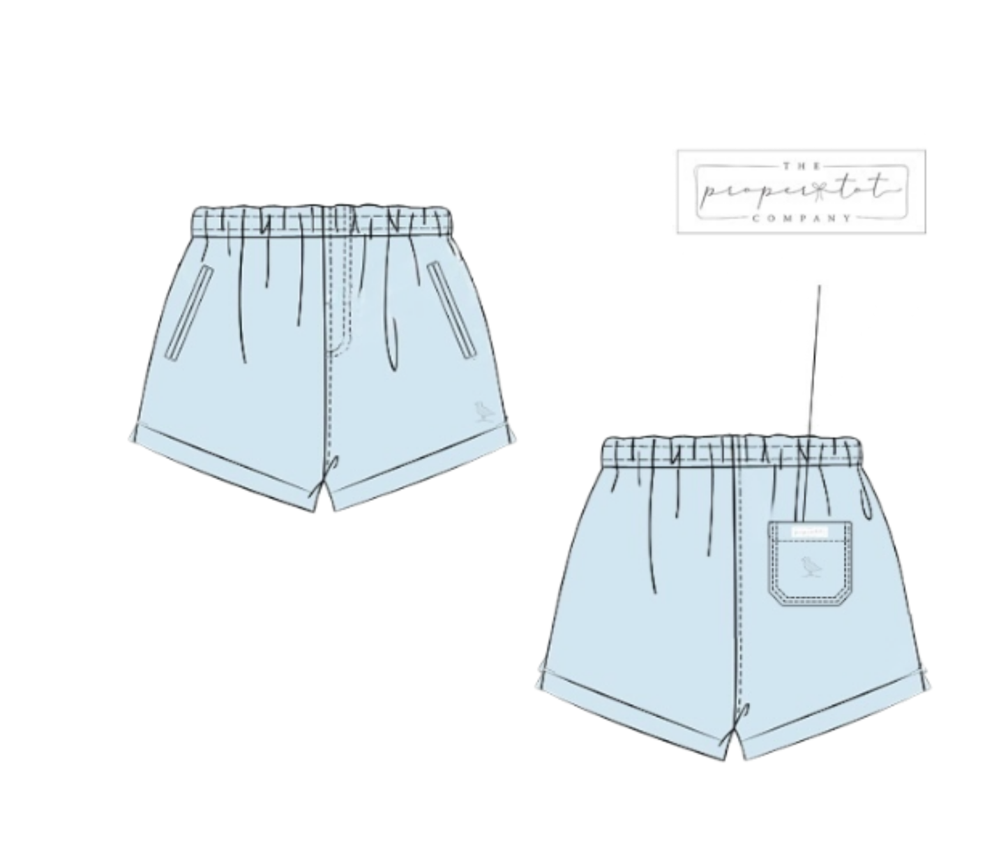 Proper Shorties - Coastal Linen Blue