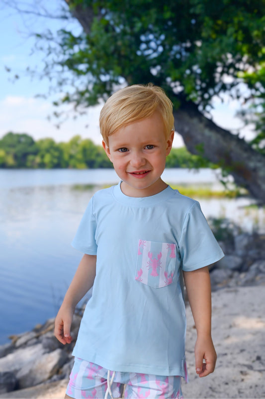 Lobster Trellis - Saylor’s Pocket Tee Shortie Set