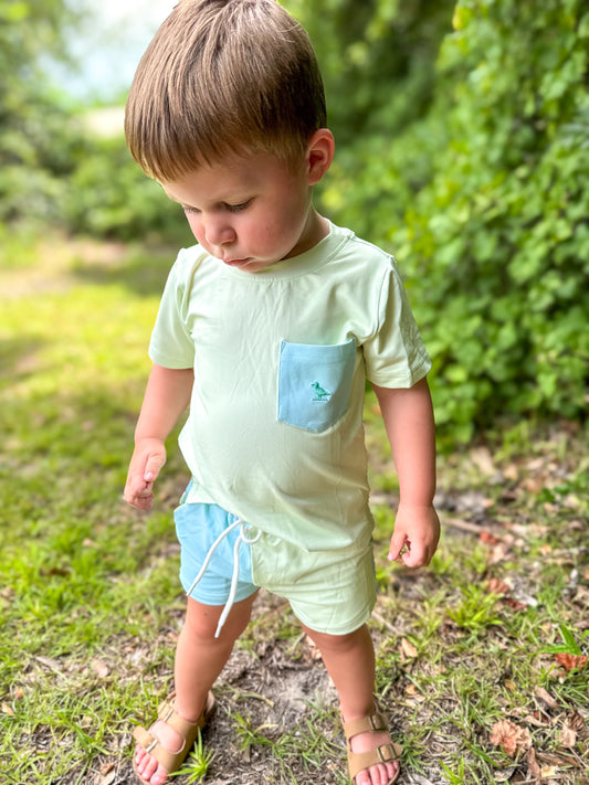 Hattie’s Fishes - Saylor’s Pocket Tee And Proper Prep Shortie Set