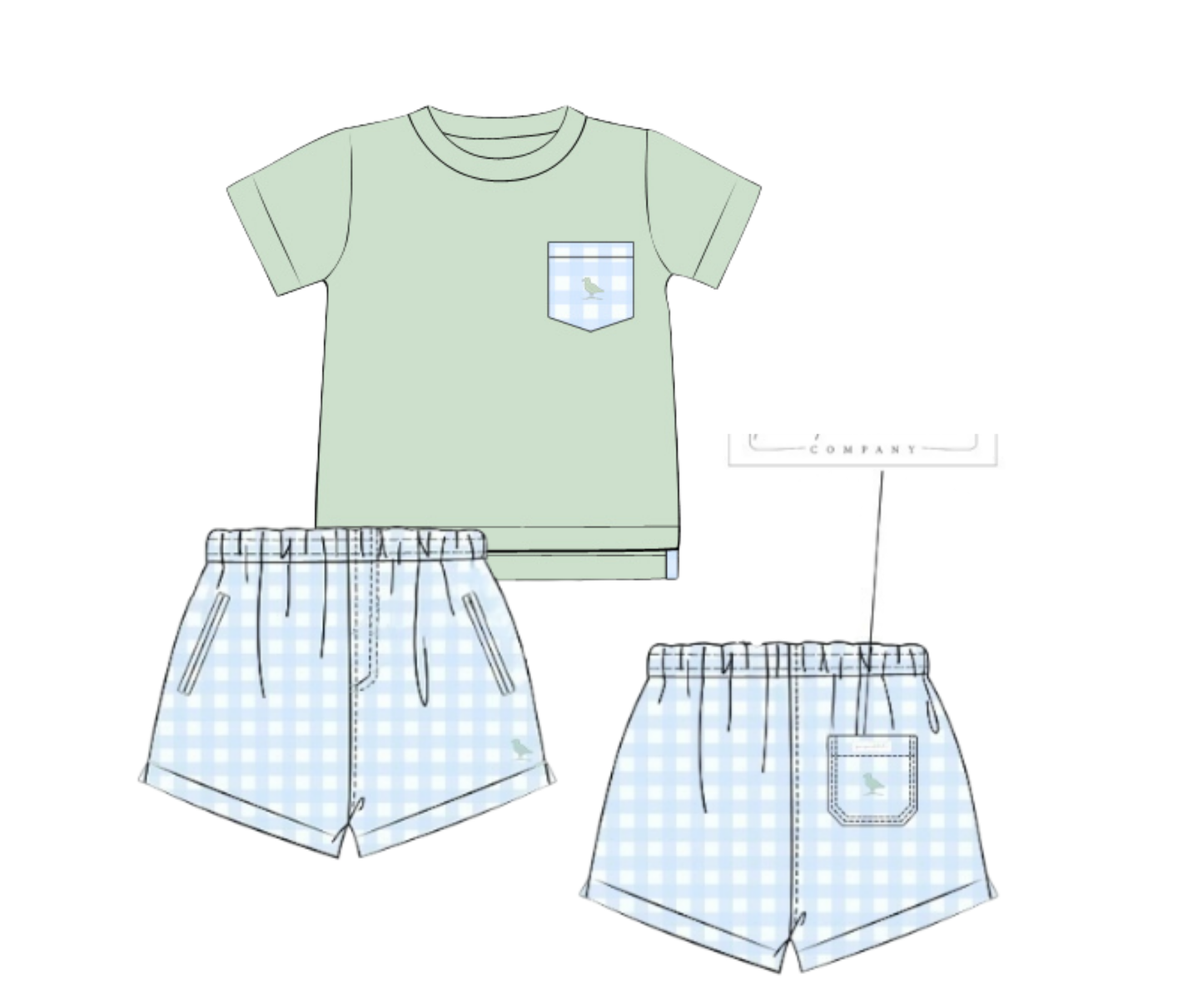 The Primrose Play - Pocket Tee Shortie Set