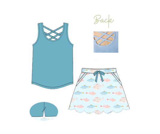 Coastal Shoals - Girl’s Skort Set
