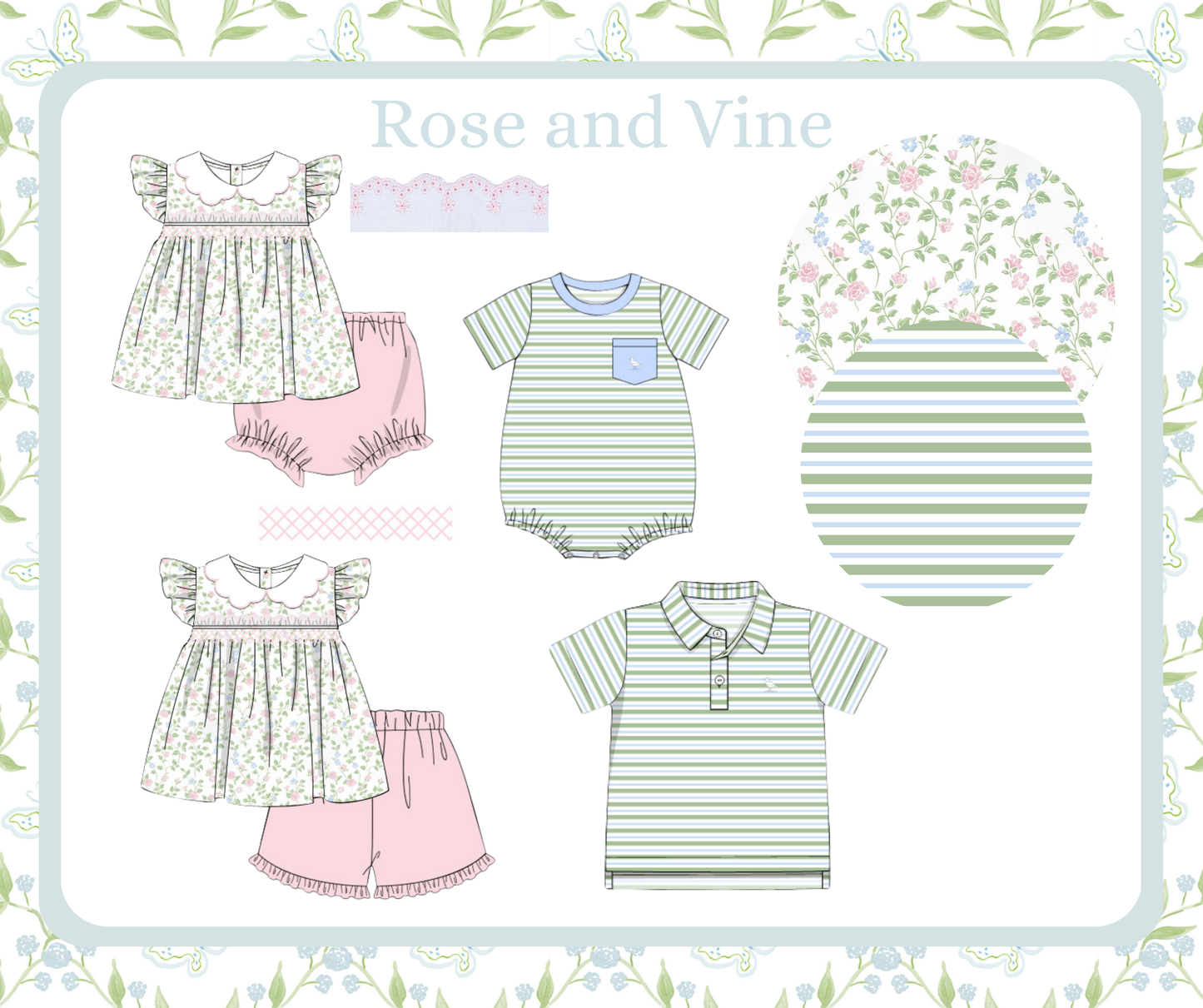 Rose and Vine - Presley Diaper Set
