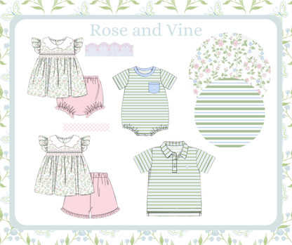 Rose and Vine - Presley Diaper Set
