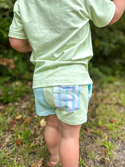 Hattie’s Fishes - Saylor’s Pocket Tee And Proper Prep Shortie Set