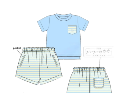 Sunny Blooms and Blues - Saylor Shorties Set