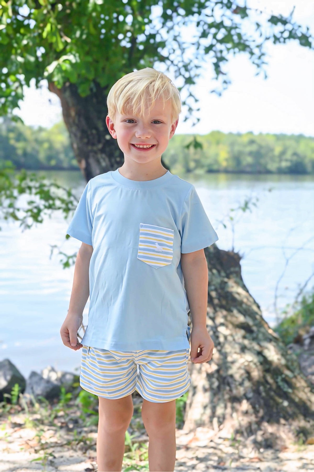 Sunny Blooms and Blues - Saylor Shorties Set