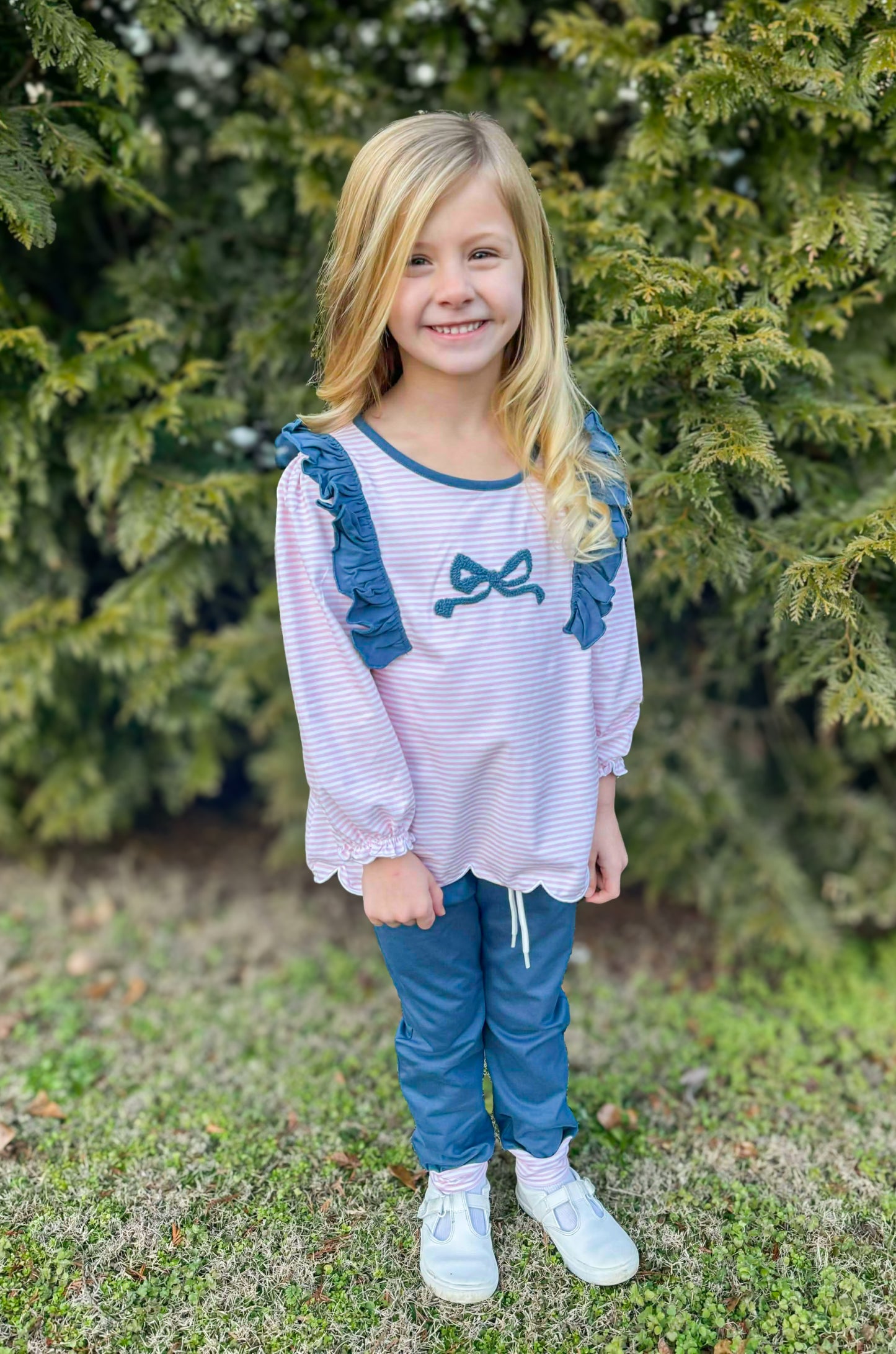 Dinos and Bows- Sarah Helen’s Flutter Tunic and Leggings Set