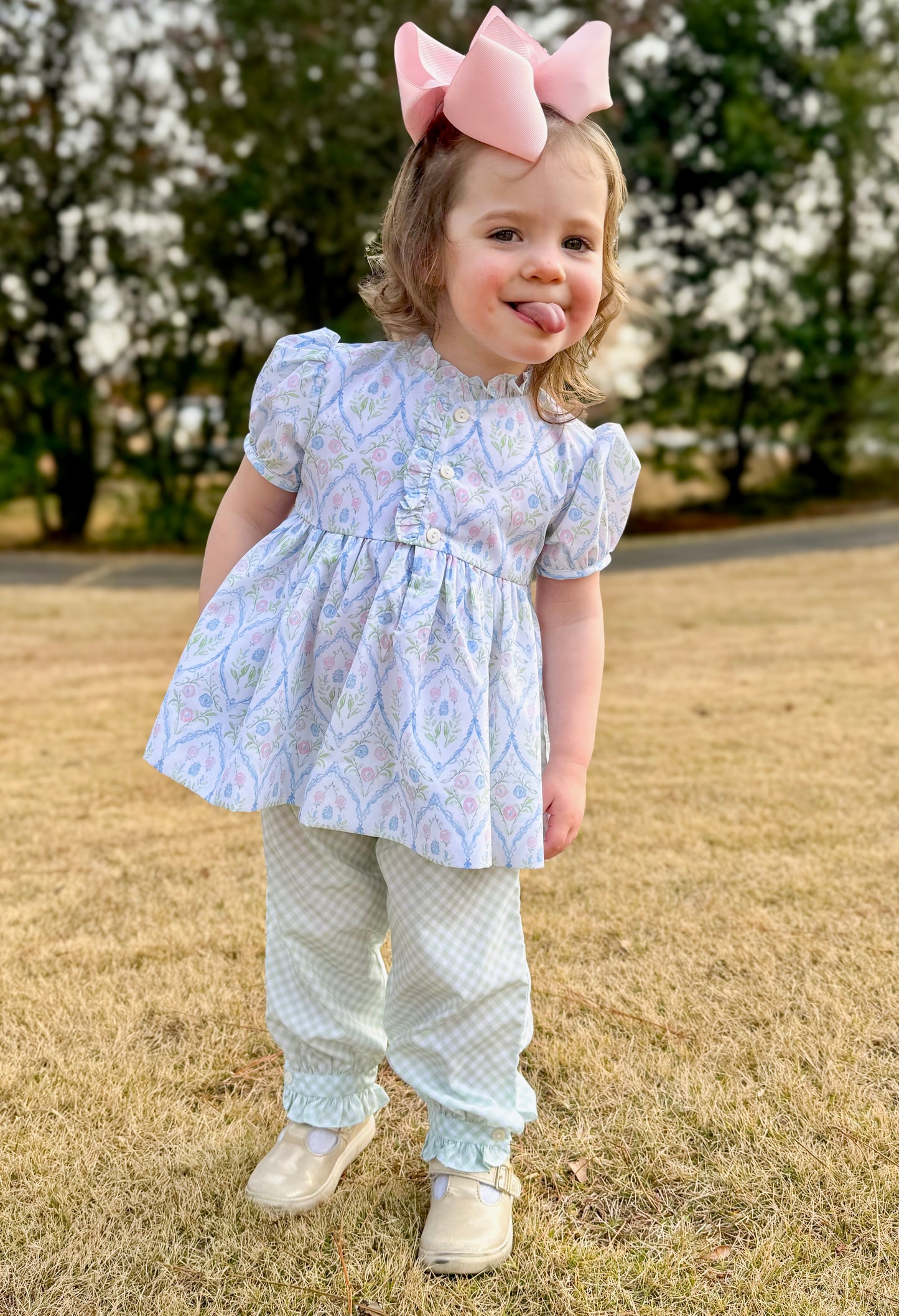 Josie Faith’s Floral- Penni’s Puff Short Sleeve Tunic and Bubble Pants Set
