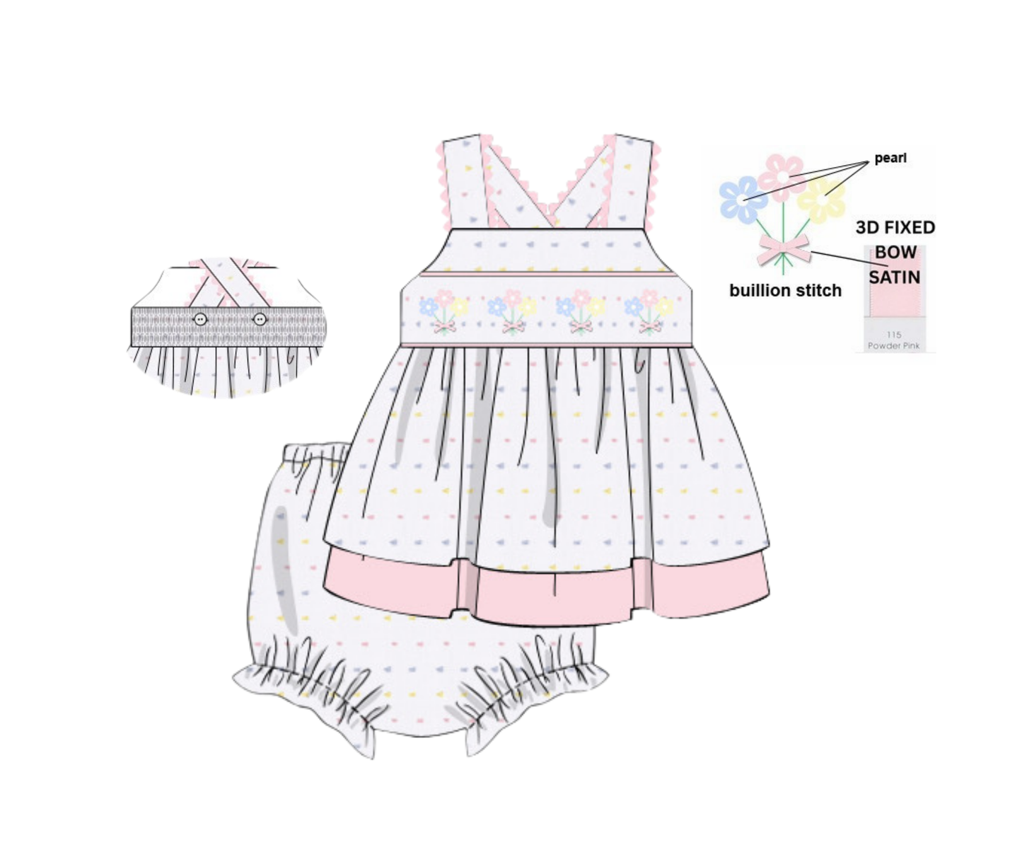 April Blossoms - Myra Lou Diaper Set