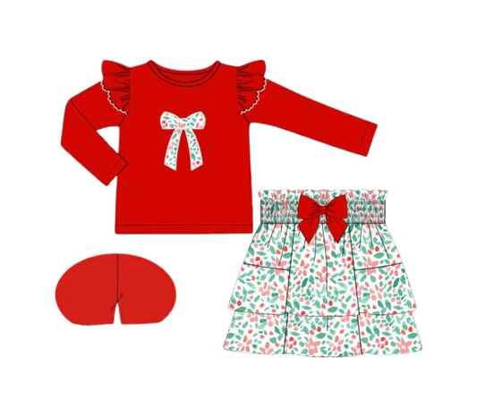 Joyful Floral PO16: Girl’s Skort Set