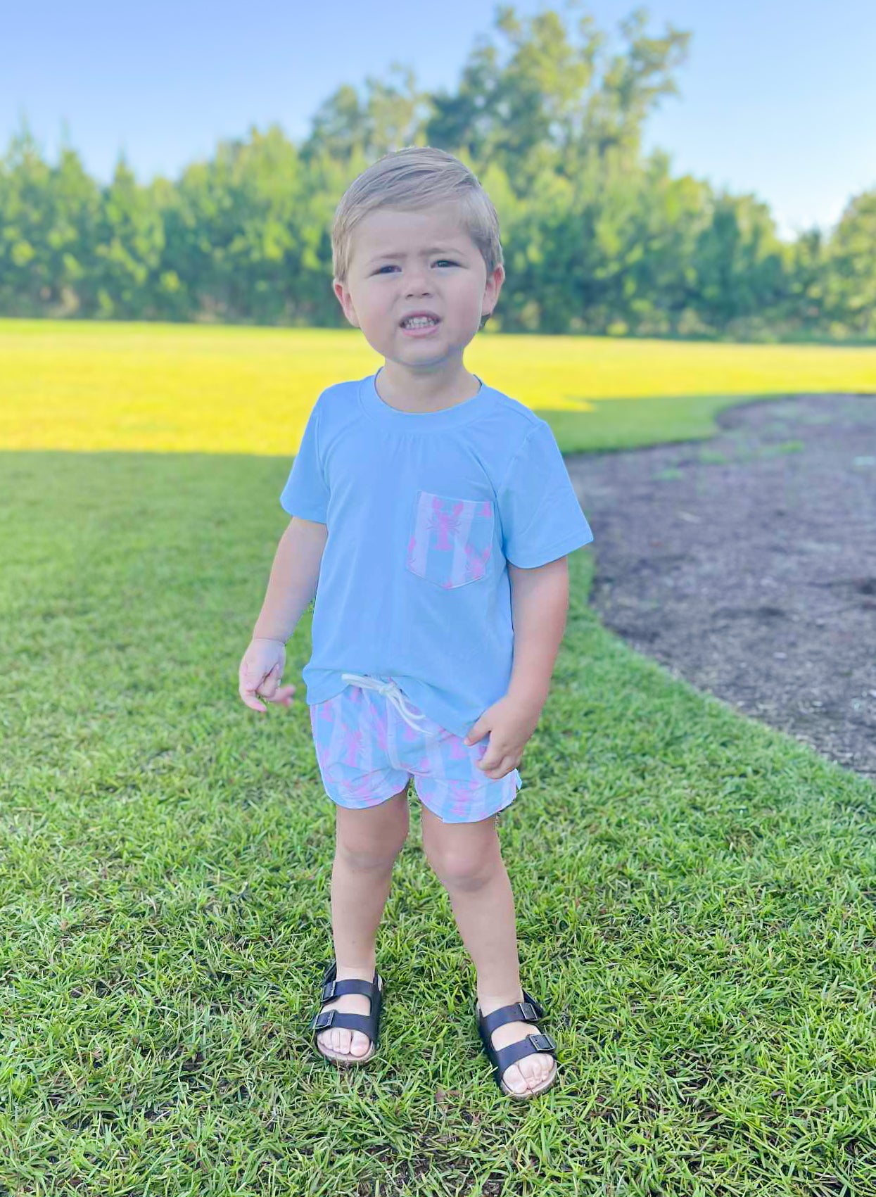 Lobster Trellis - Saylor’s Pocket Tee Shortie Set