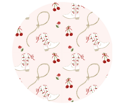 Cherry Bloom Rodeo - Presley’s Embroidered Lace Diaper Set