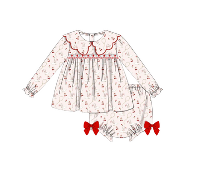 Cherry Bloom Rodeo - Presley’s Embroidered Lace Diaper Set