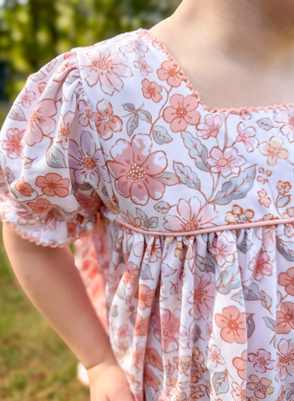 RTS - Muted Fall Floral - Penni’s Bow Back Tunic and Legging Set