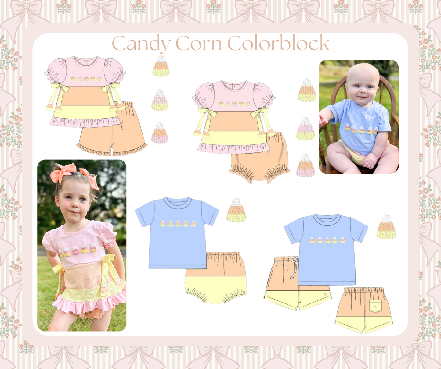 Candy Corn Color Block: Boy Diaper Set