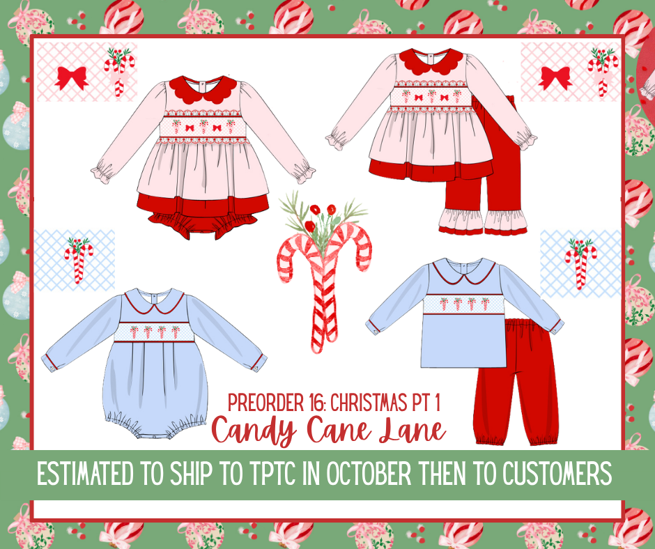 Candy Cane Lane PO16: Girl’s Smocked  Skirted Bubble