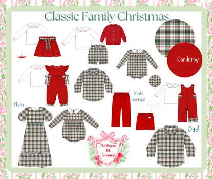 Classic Family Christmas - Proper Khaki in Christmas Red