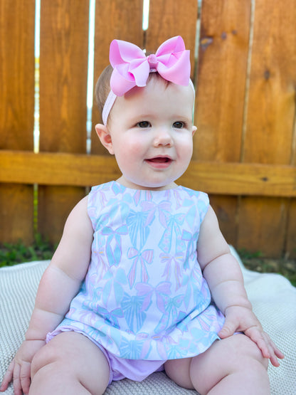 Bows and Beachballs-Lainey’s Bow Back Diaper Bloomer Set