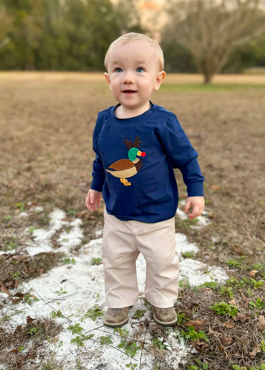 Red Nose Mallard - Saylor’s Appliquéd Long Sleeve Tee